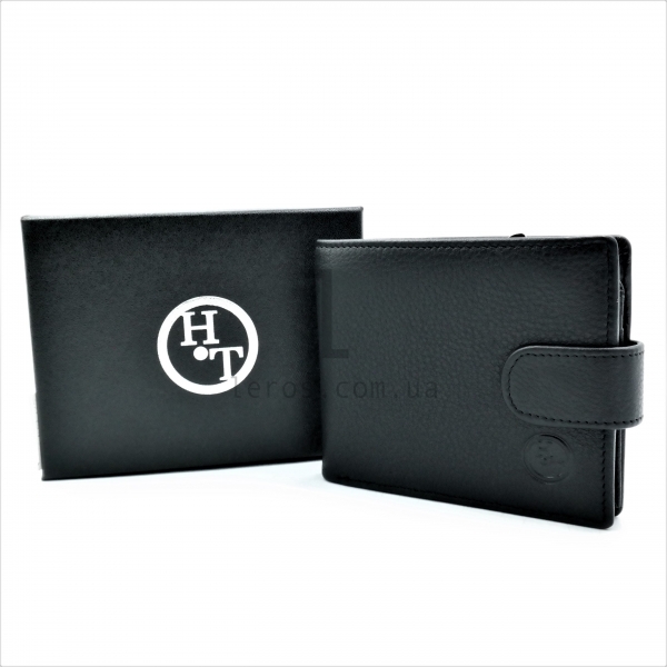 Чоловічий шкіряний гаманець Чорного кольору
