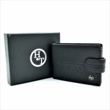 Чоловічий шкіряний гаманець Чорного кольору