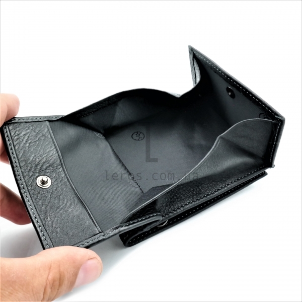 Чоловічий шкіряний гаманець Чорного кольору