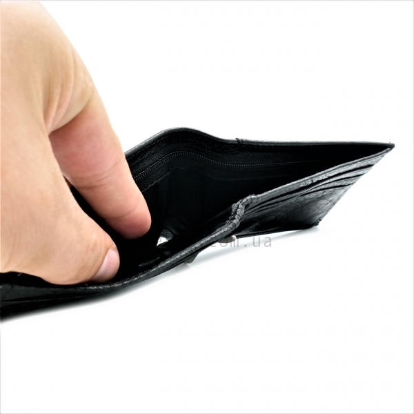 Чоловічий шкіряний гаманець-затискач Чорного кольору