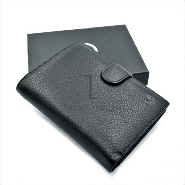 Чоловічий шкіряний гаманець Чорного кольору