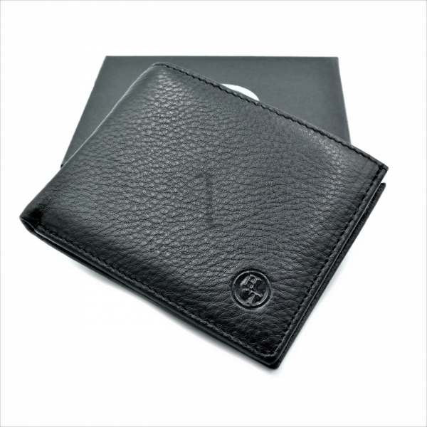 Чоловічий шкіряний гаманець-затискач Чорного кольору