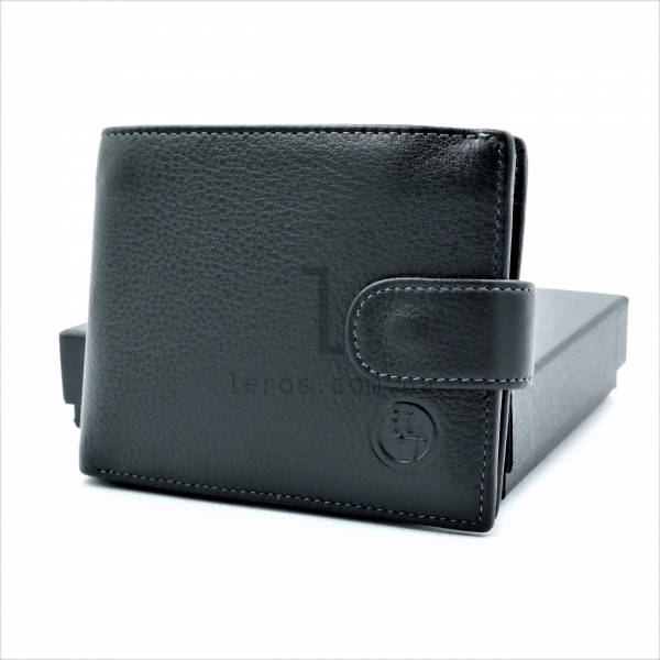 Чоловічий шкіряний гаманець Чорного кольору