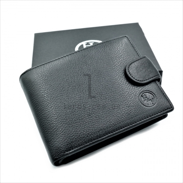 Чоловічий шкіряний гаманець Чорного кольору