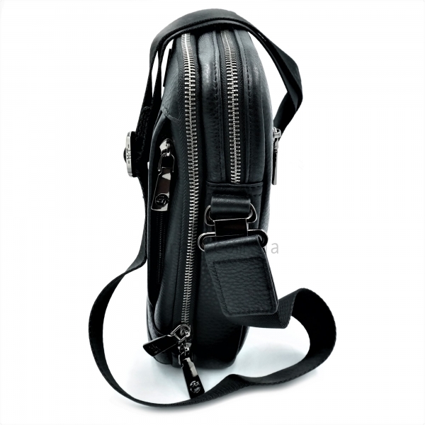 Чоловіча шкіряна сумка HT Чорного кольору