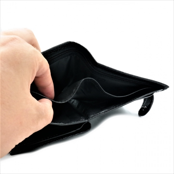 Чоловічий шкіряний гаманець Чорного кольору