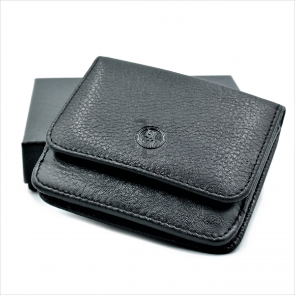 Чоловічий шкіряний гаманець Чорного кольору
