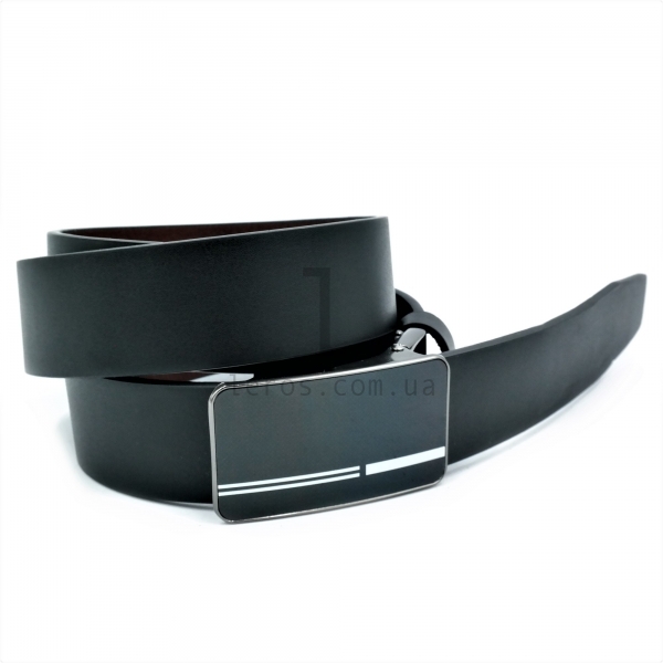 Чоловічий шкіряний ремінь із затискною пряжкою