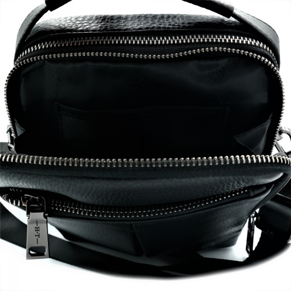 Чоловіча шкіряна сумка HT Чорного кольору