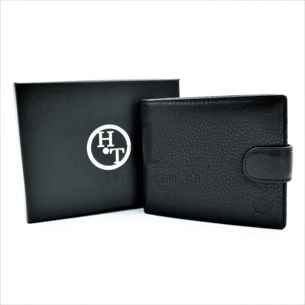 Чоловічий шкіряний гаманець Чорного кольору