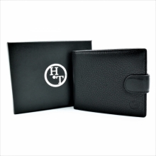 Чоловічий шкіряний гаманець Чорного кольору