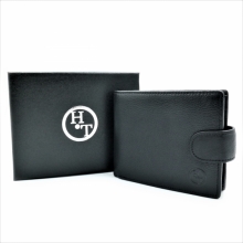 Чоловічий шкіряний гаманець Чорного кольору