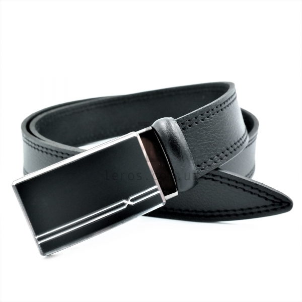 Чоловічий шкіряний ремінь із затискною пряжкою