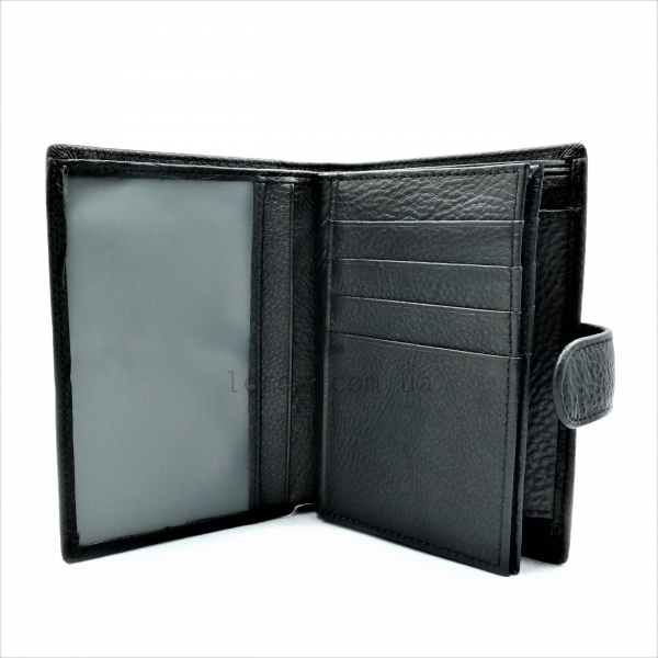 Чоловічий шкіряний гаманець Чорного кольору