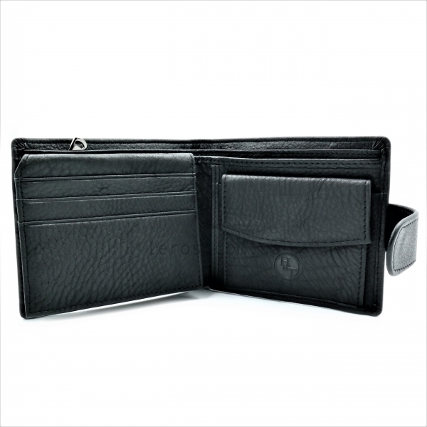 Чоловічий шкіряний гаманець Чорного кольору