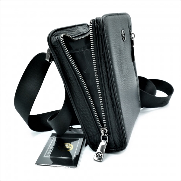 Чоловіча шкіряна сумка HT Чорного кольору