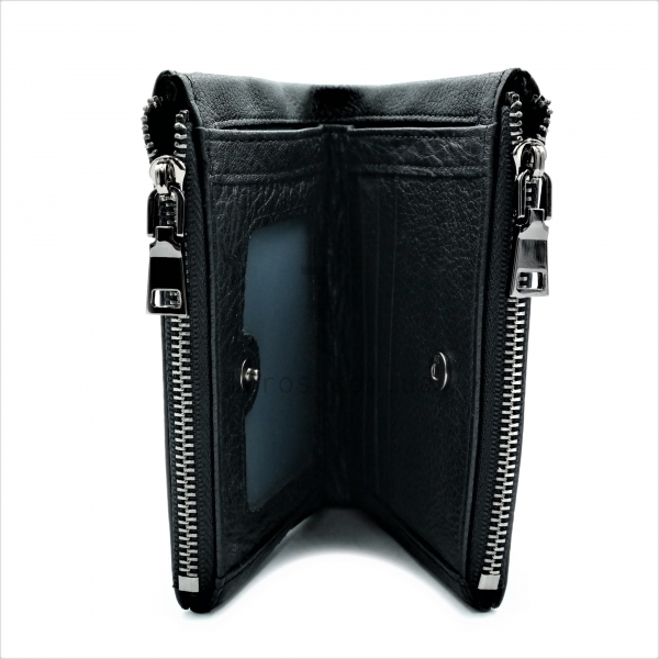 Чоловічий шкіряний гаманець Чорного кольору
