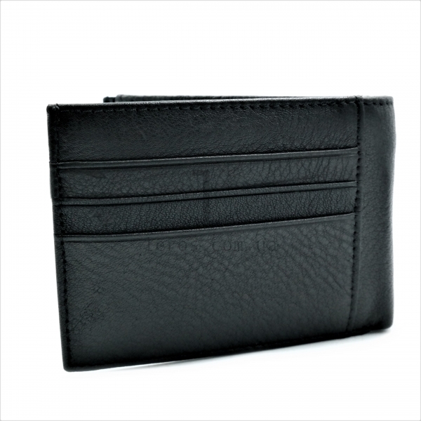 Чоловічий шкіряний гаманець-затискач Чорного кольору