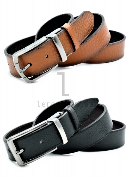 Чоловічий шкіряний ремінь двосторонній