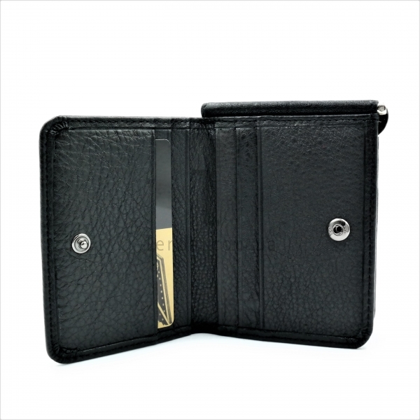 Чоловічий шкіряний гаманець-затискач Чорного кольору