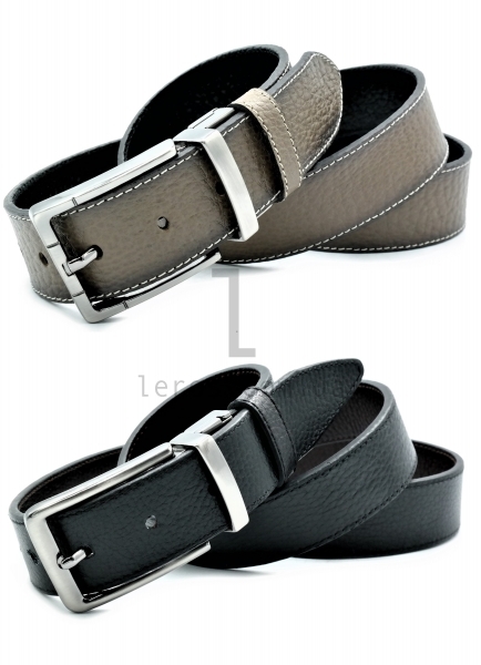 Чоловічий шкіряний ремінь двосторонній