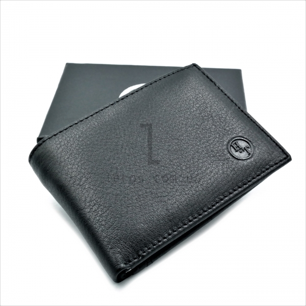 Чоловічий шкіряний гаманець-затискач Чорного кольору