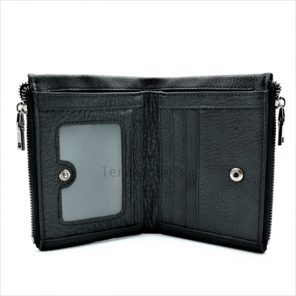 Чоловічий шкіряний гаманець Чорного кольору