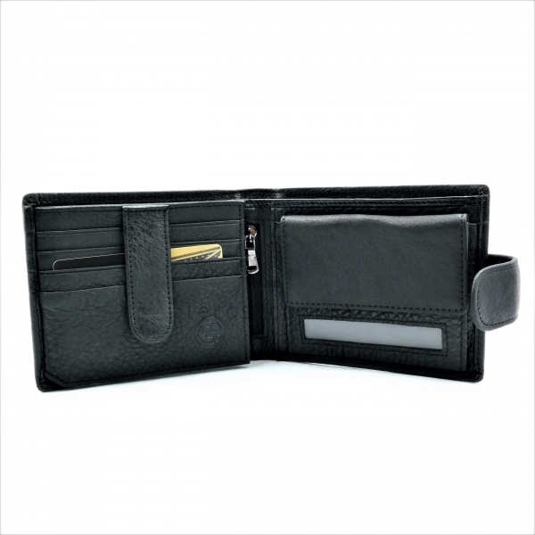 Чоловічий шкіряний гаманець Чорного кольору