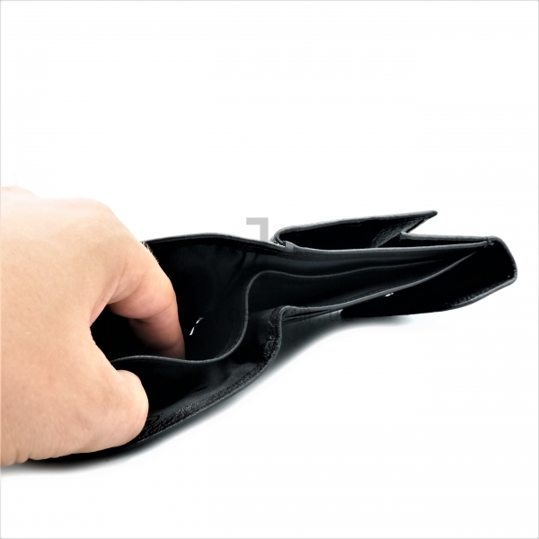 Чоловічий шкіряний гаманець Чорного кольору