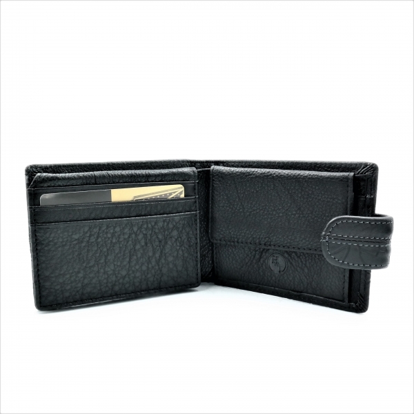 Чоловічий шкіряний гаманець Чорного кольору