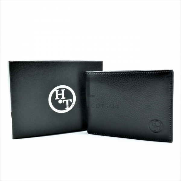 Чоловічий шкіряний гаманець Чорного кольору