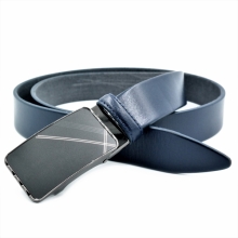 Чоловічий шкіряний ремінь із затискною пряжкою