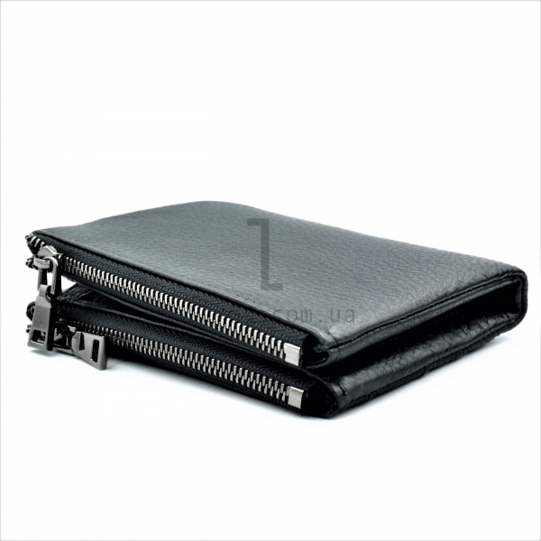 Чоловічий шкіряний гаманець Чорного кольору