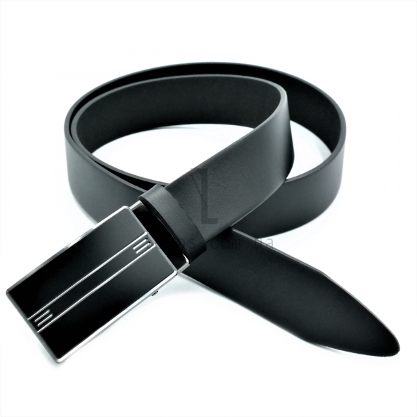 Чоловічий шкіряний ремінь із затискною пряжкою