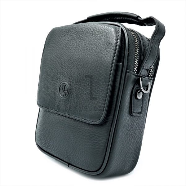 Чоловіча шкіряна сумка HT Чорного кольору