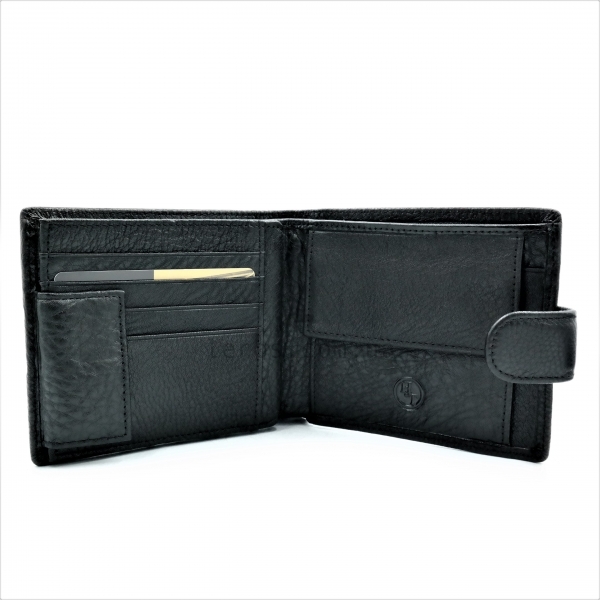 Чоловічий шкіряний гаманець Чорного кольору