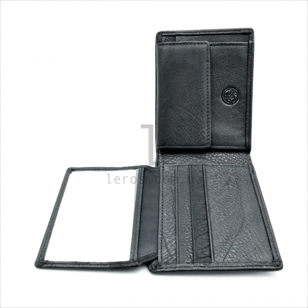 Чоловічий шкіряний гаманець Чорного кольору