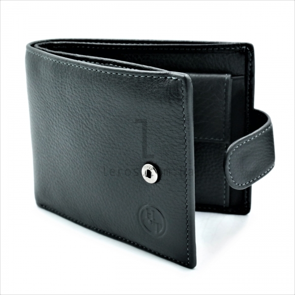 Чоловічий шкіряний гаманець Чорного кольору
