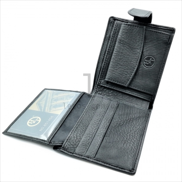 Чоловічий шкіряний гаманець Чорного кольору