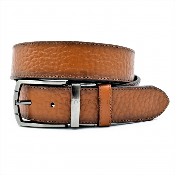 Чоловічий шкіряний ремінь двосторонній