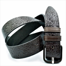 Ремінь жіночий антиалергенний з візерунком (шкіряний)