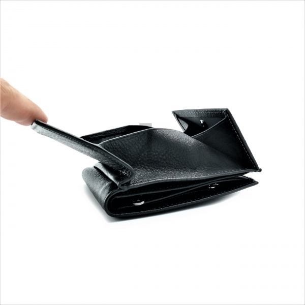 Чоловічий шкіряний гаманець Чорного кольору