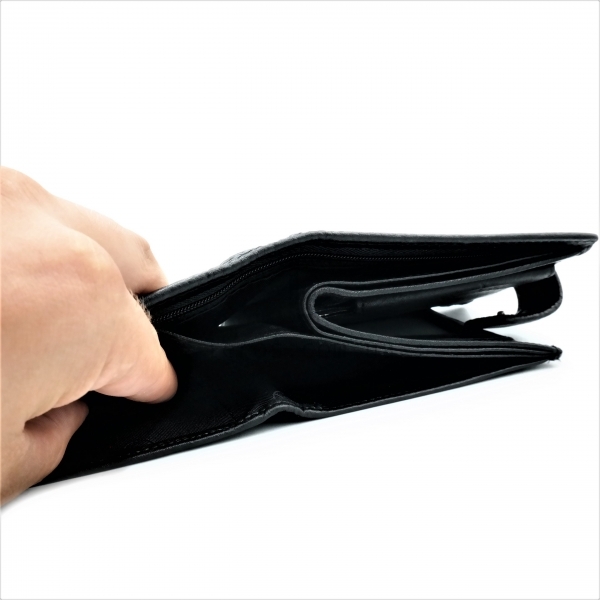 Чоловічий шкіряний гаманець Чорного кольору