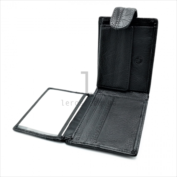 Чоловічий шкіряний гаманець Чорного кольору