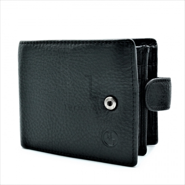 Чоловічий шкіряний гаманець Чорного кольору