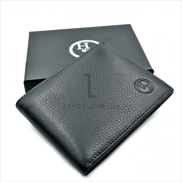 Чоловічий шкіряний гаманець Чорного кольору