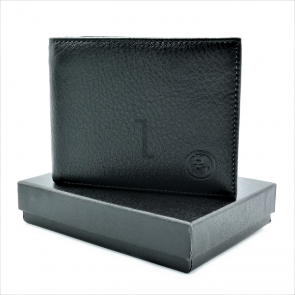 Чоловічий шкіряний гаманець Чорного кольору