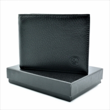 Чоловічий шкіряний гаманець Чорного кольору