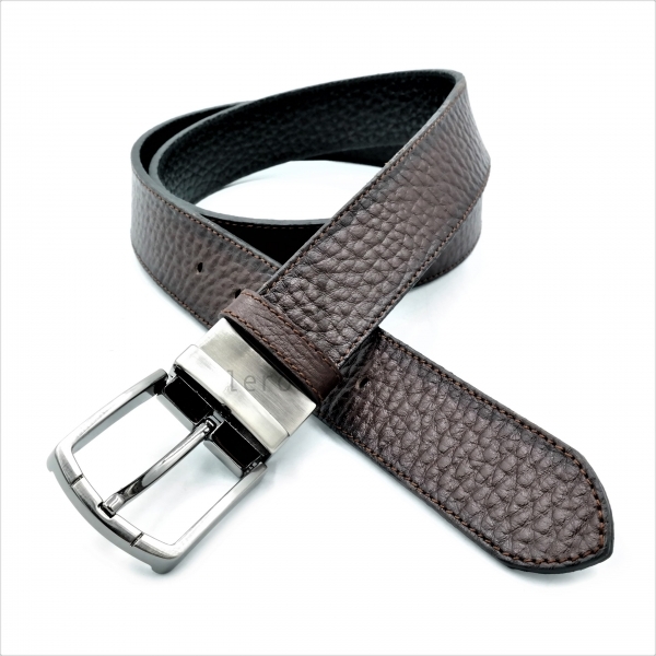 Чоловічий шкіряний ремінь двосторонній