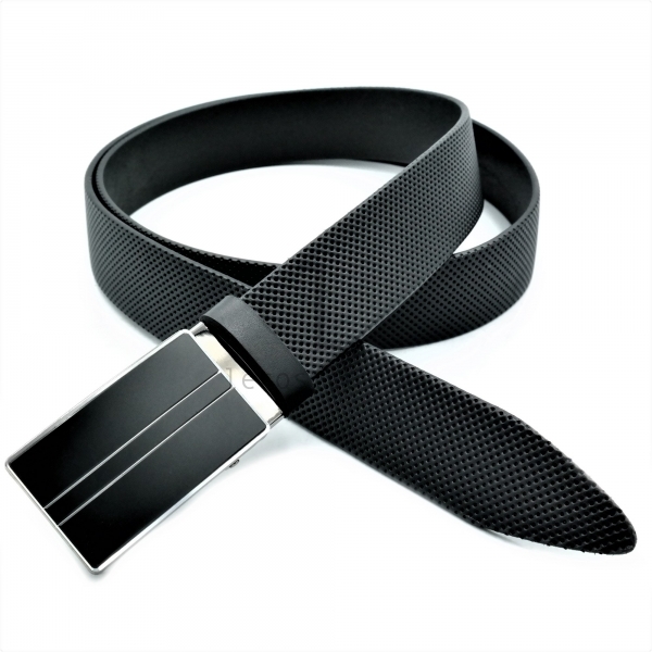 Чоловічий шкіряний ремінь із затискною пряжкою